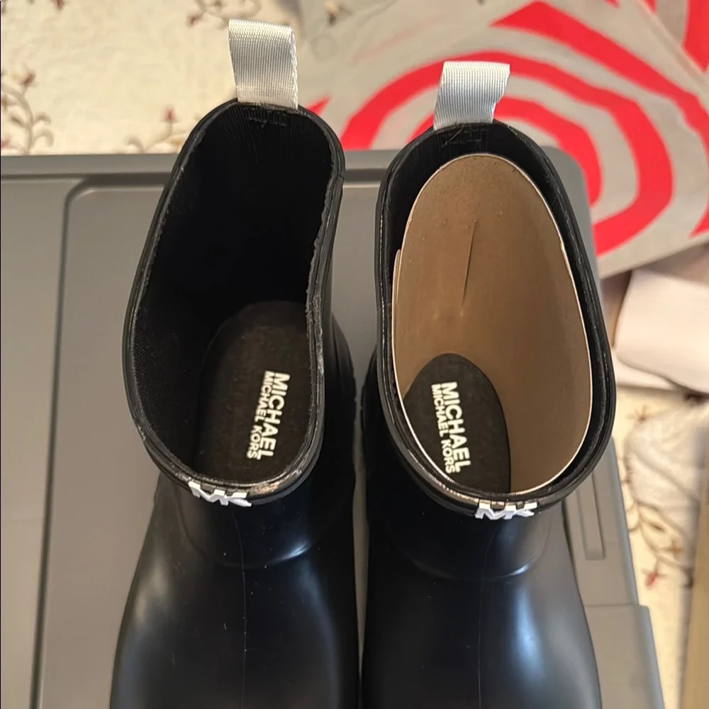 Michael Kors Black Rubber Ankle Boots - Picture 5 of 5